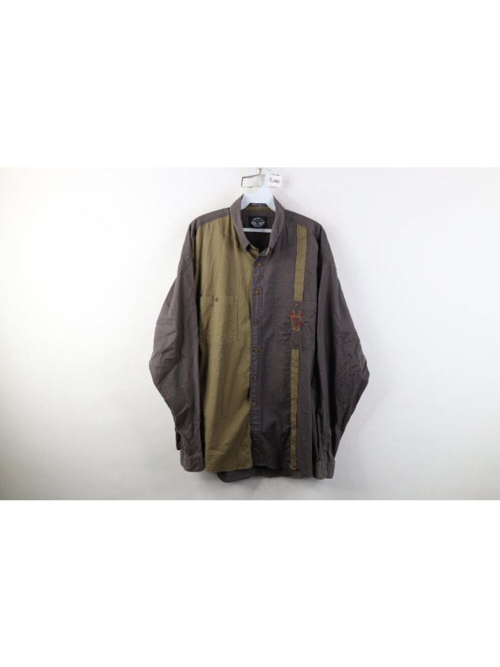 Vintage 90s Streetwear Mens XL Faded Color Block Collared Button Down Shirt